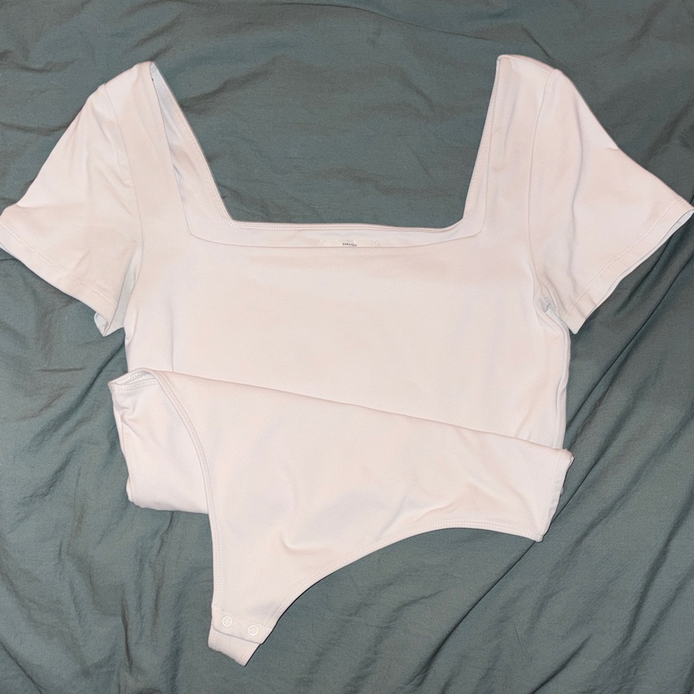 Aritzia Cream Square Neck Bodysuit